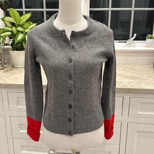 Marc by Marc Jacobs gray/red wool cardigan